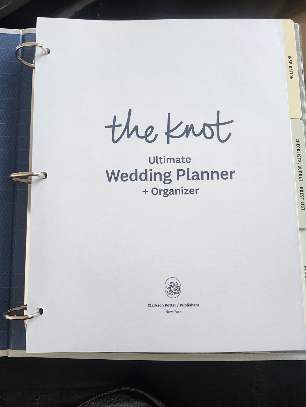 The Knot Ultimate Wedding Planner + Organizer - White with Navy Accent